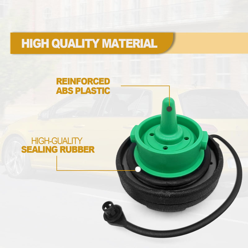 Fuel Tank Cap Gas Cap Compatible with Volkswagen - 2011-2020 VW Jetta, 2015-2020 VW GTI, 2015-2020 VW Golf Retaining Strap Replace 5C0201550T, 5Q0201550L