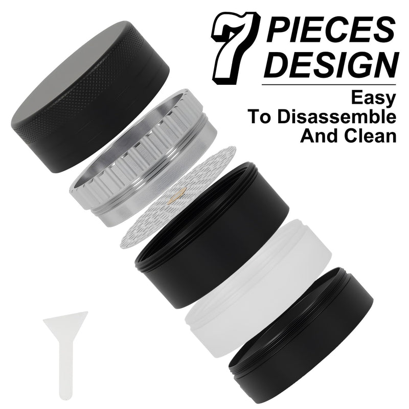 Toothless Grinder Mill with Magnetic Lid, Easy to Clean, Compact Design Spice Grinder, Millstone-style