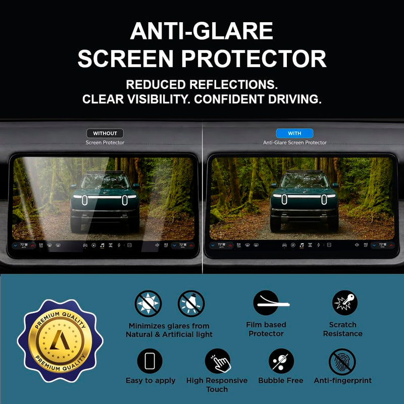 Screen Protector for Rivian R2 Infotainment Navigation Display And Instrument Cluster Matte Anti Glare 4 Pack