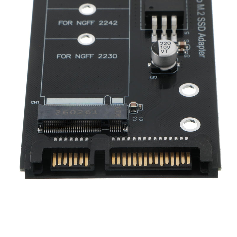 1 PC M.2 NGFF to SATA III Adapter Card (Black) | PCB with Copper Alloy, Driver-Free, for Upgrading Old Laptops, Desktops, or Adding M.2 SATA SSD Storage