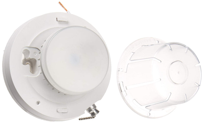 Leviton LED Ceiling Lamp Holder with Pull Chain, 10W Bulb and Bulb Guard, 9852-LED, White