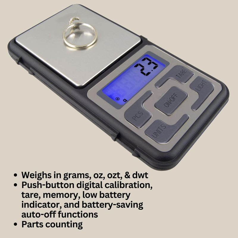 GemOro Platinum MP601 Jewelry Scale | Durable Precise Jewelers Premium Class Pocket Kitchen Scale | Digital Precision Tool | Expert Professional Reading & Accuracy 600g x 0.1g