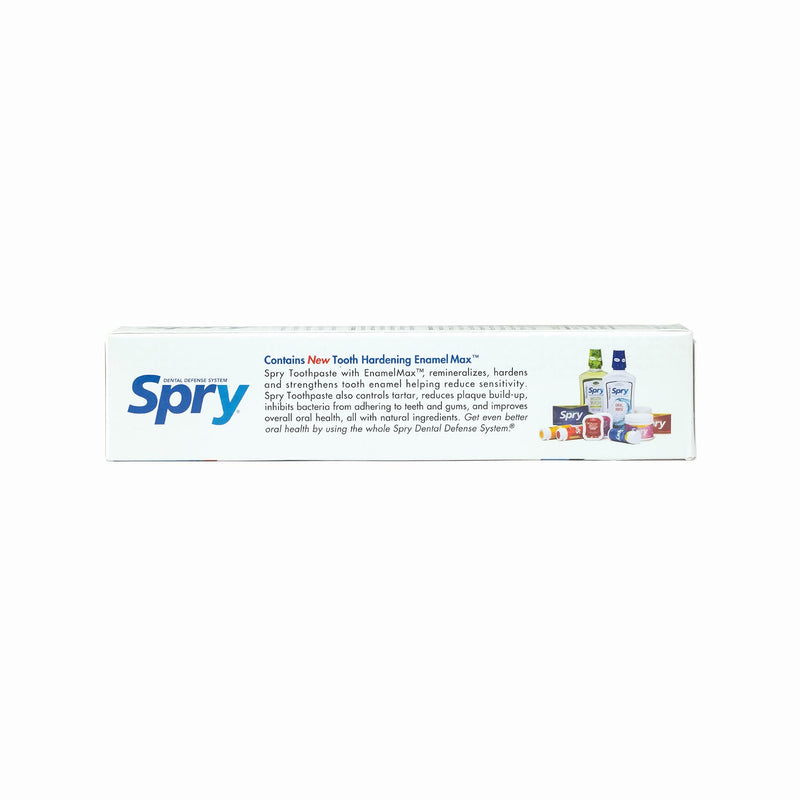 Spry Natural Xylitol Toothpaste 5oz for Adults and Kids - Fluoride Free, Gentle for Sensitive Teeth Whitening and Remineralizing, Breath Freshening, Mouth Moisturizing, Peppermint (Pack of 6)