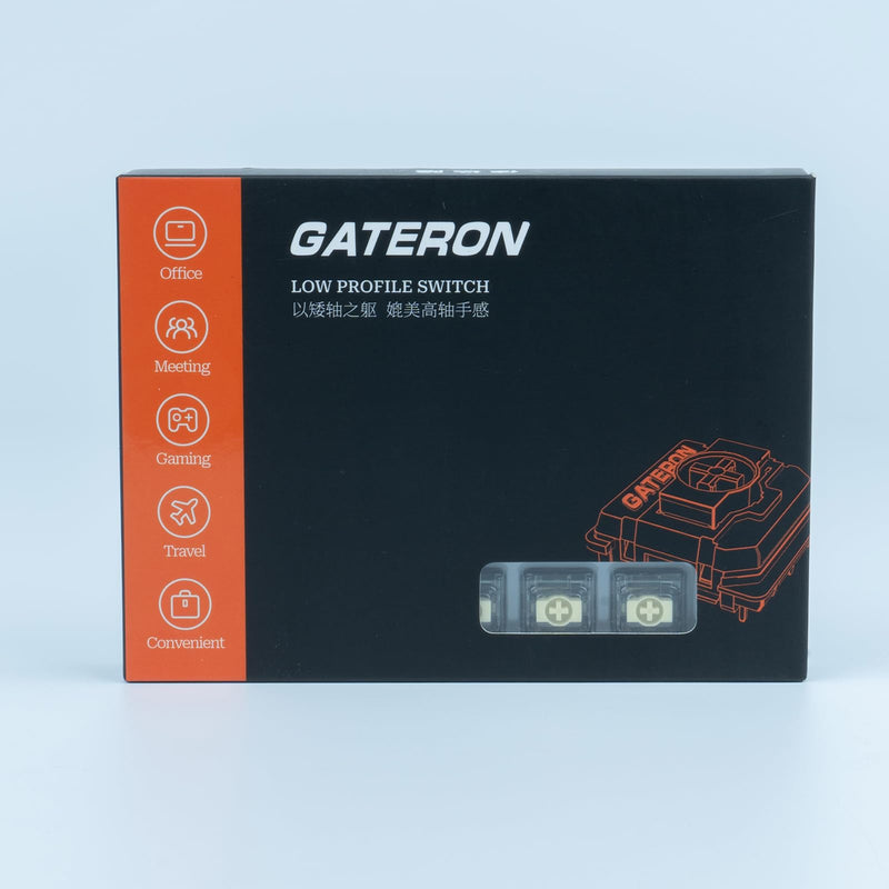 GATERON KS-33 Low Profile Banana Keyboard Switches, Tactile 65gf 3 Pin RGB LED Factory Pre-lubed for MX Mechanical Keyboard (110) 110