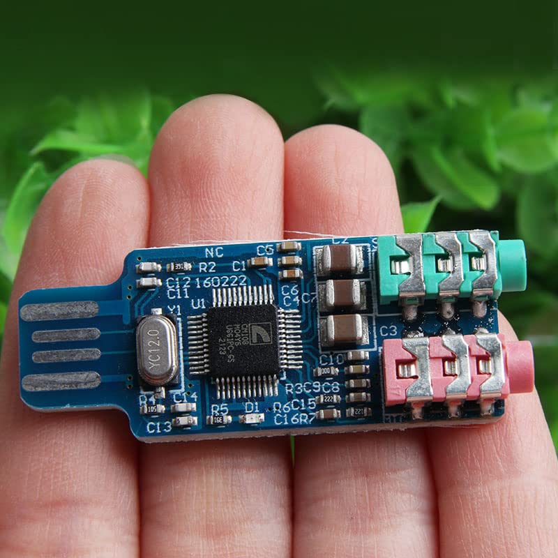Acxico 2 Pcs CM108 USB Drive Free USB Sound Card Laptop Computer External Sound Card Module k
