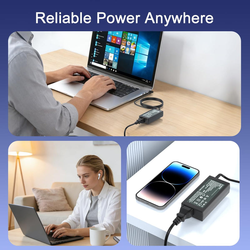 65W 45W Computer Charger Smart Blue Tip 4.5mm Compatible with HP | Pavilion x360 14/15/17, Envy 13/15, EliteBook ProBook Chromebook Stream Spectre |19.5V 3.33A 710412-001