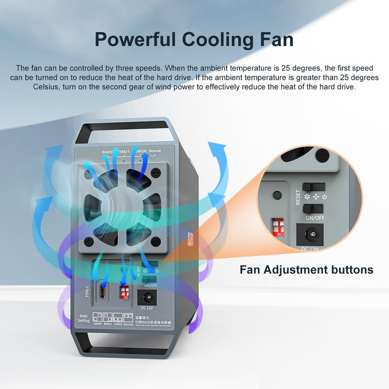 MAIWO Dual Bay Raid Enclosure-Tool-Free NVME Dock