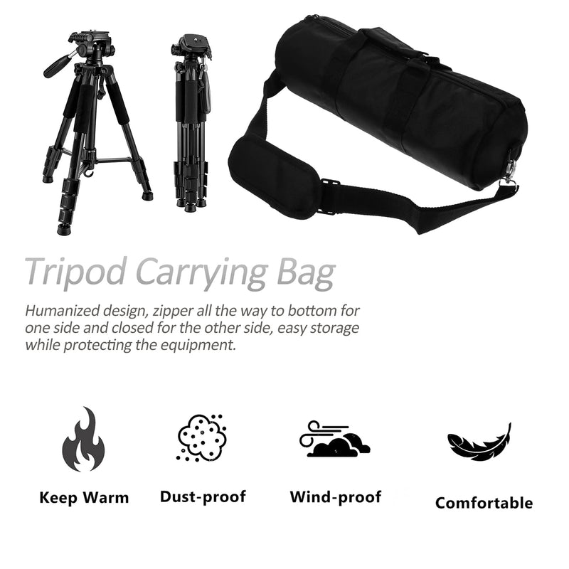 Mobestech Tripod Carrying Bag Oxford Photographic Equipment Bag for Tripod Light Stand Carrier Padded Protection Shoulder Strap Hand Strap Smooth Zipper D Ring Clasp 15.74In