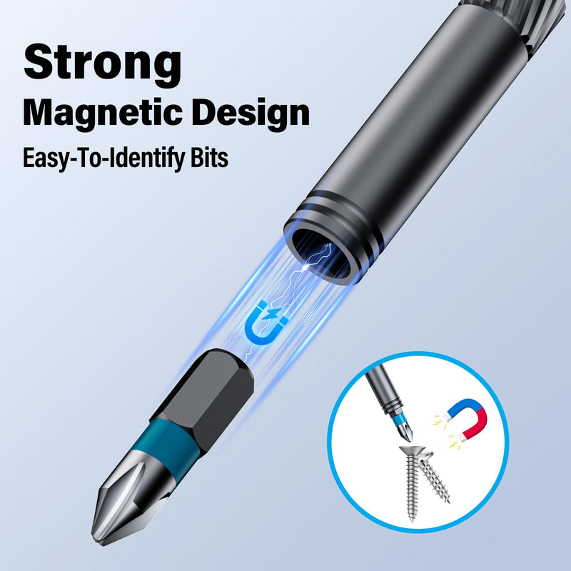 24 in 1 Magnetic Screwdriver Set, DIY Ratchet Screwdriver Set, Multi Bit Magnetic Drive Set with Detachable Ratchet Handle, Repair Tool Kit for Electronics, Bicycles, Stocking Stuffers for Men Women