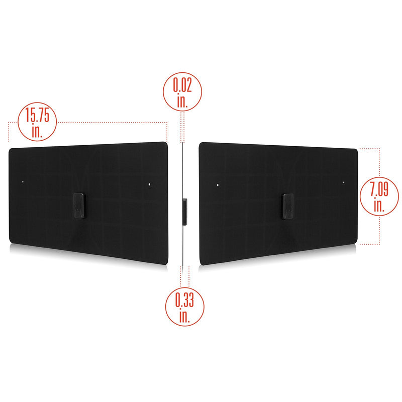 Monarch 50 Black Flat Paper Thin Indoor HDTV Antenna - 50 Mile Range Multidirectional Reception, UWB Technology and 4G Filter for Maximum UHF/VHF/FM/USB TV Tuner/DVB-T/DAB Radio Reception