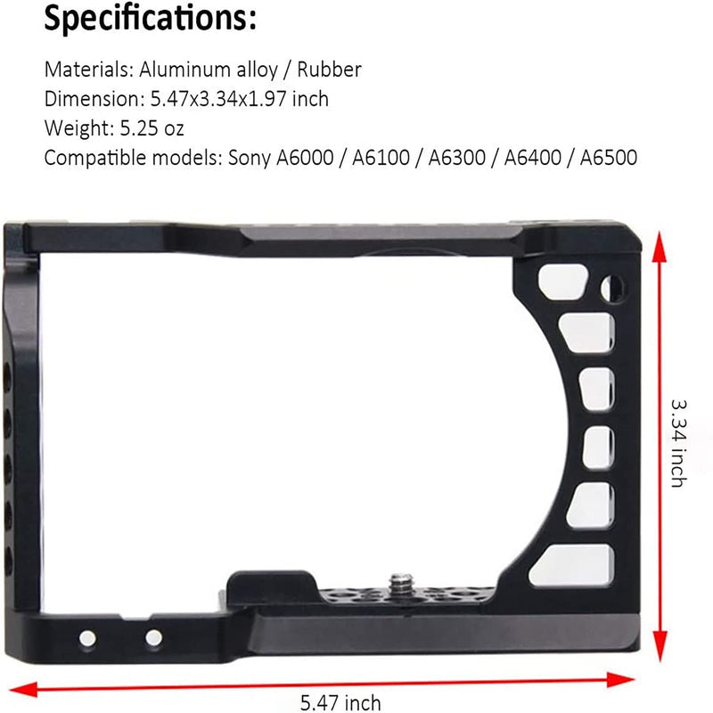 Easy Hood Camera Cage for Sony Alpha A6100/A6400/A6300/A6500/A6000 Camera | Soft Silicone, Enhanced Grip, Slim Fit, Lightweight, Camera Protective Cover, Camera Body Skin Protector, Easy to Install
