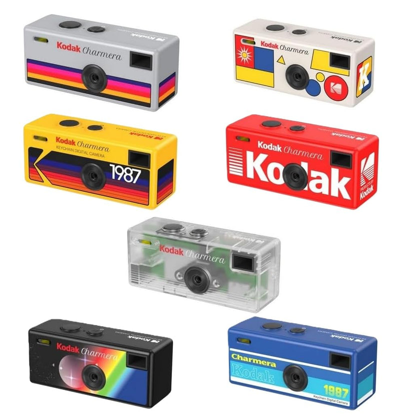 Kodak Charmera Keychain Digital Camera Random Style Blind Box 3 Pack | Bundle includes a Sturdy Tiger Crystal Clear Protective Case, 32GB Micro SD Card, Adapter & Camera Strap