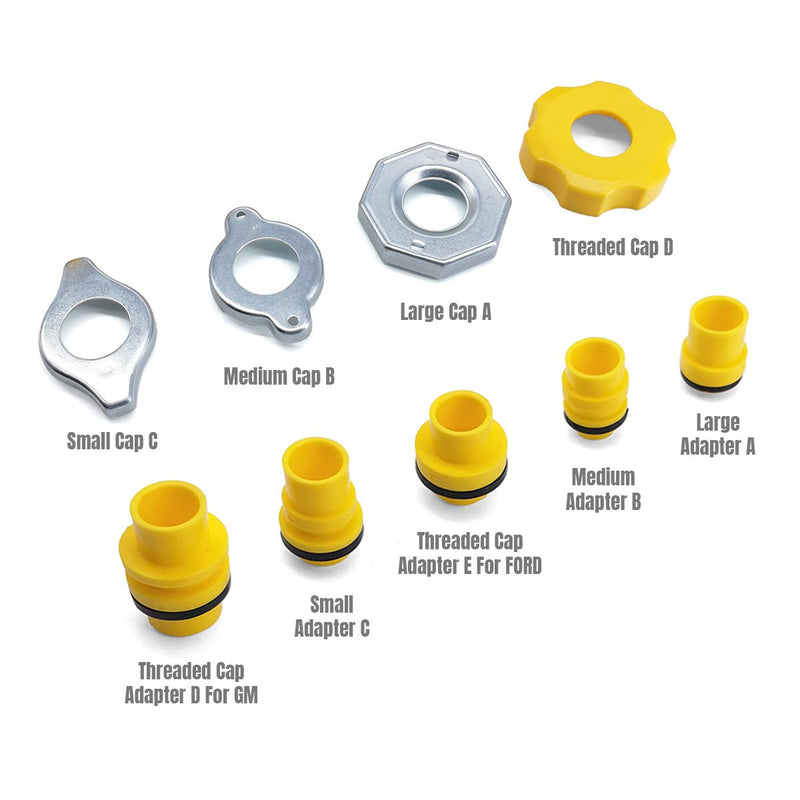 Thorstone No Spill Coolant Funnel Kit, Spill Free Radiator Coolant Filling Funnel, Spill Proof Radiator Funnel Bleeder with Adapters, Automotive Antifreeze Bleeder for Universal Vehicles 1_Funnel kit