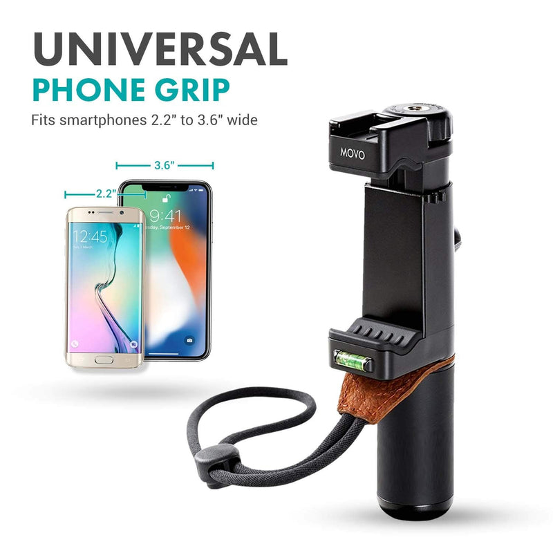Movo Vlog Kit V7 - YouTube Starter Kit with Grip, Stereo Microphone, Light and Wireless Remote Vlogging Kit for iPhone for YouTube, TikTok, Vlogging Equipment for iPhone/Android - iPhone Vlogging Kit
