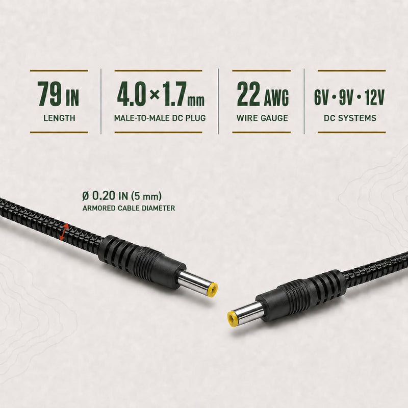 KSK Trail Camera Cable 4.0x1.7 Male to Male,Compatible with Tactacam Reveal,Spartan GoCam, WiseEye,Covert,Bigfoot, and Barn Owl 12V Cameras 79.0 Inches 1