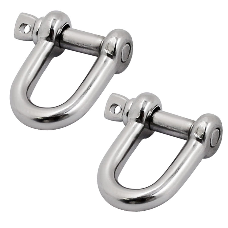 SHENGHUISS D Shackle Stainless Steel 316 Marine Hardware Boat Anchor D Ring Forged Shackle 1/2 inch 2 Pack