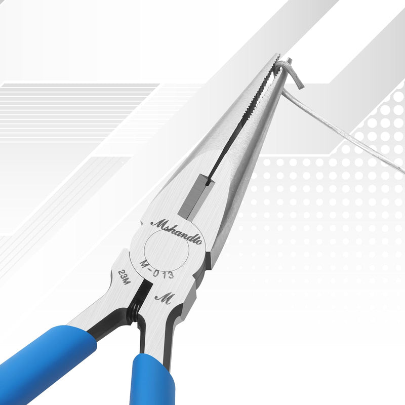 Needle Nose Pliers, mshandto Long Nose Pliers for Wire Bending, High Carbon Steel Needle Nose Plier, Serrated Jaw Pliers for Jewelry Making Electronics Repair Object Grasping Craft Making 5"-1Pack