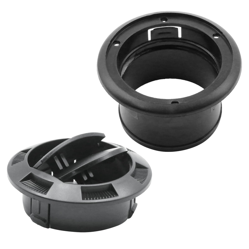 75mm Universal Air Conditioning Warm Air Vent Deflector, Round Dashboard Air Vent for Car RV Without Grilles (Black)