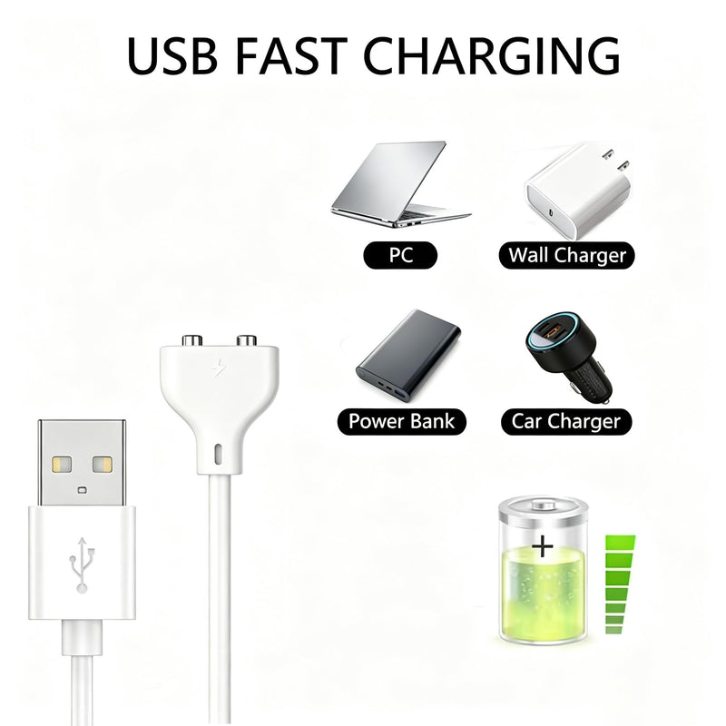 2.62 FT Magnetic USB Charger Cable For Massager Toys (6mm/0.24inch) | 80cm/2.62FT, Compatible with 2 Pin rechargeable toys(6mm/0.24 inch)