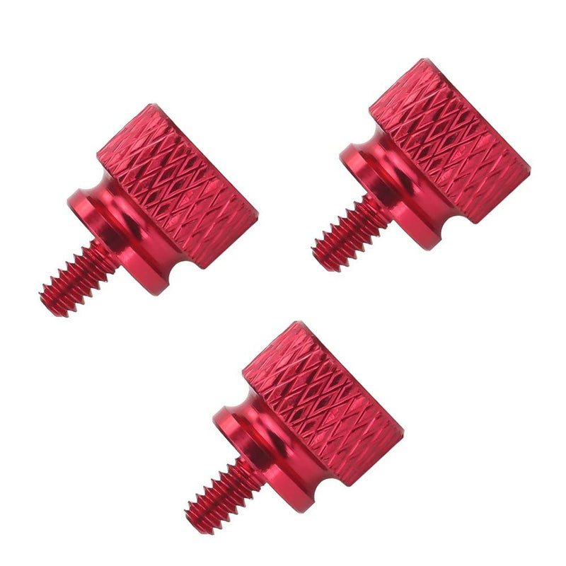 (10 Pack) Anodized Aluminum Computer Case screws (6-32 Thread) for Computer Cover / Power Supply / PCI Slots / Hard Drives DIY Personality Modification & beautification (Red)