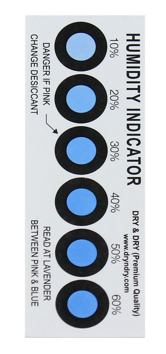 Humidity Indicator Cards 50 Pack(Reusable) - 10-60% 6 Spot(50 Cards)