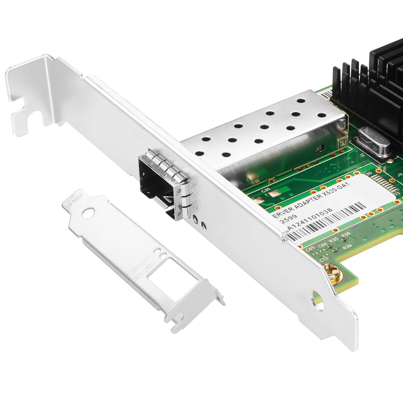 Vogzone 10Gb PCI-E NIC Network Card for Intel X520-DA1/ E10G42BTDA,100MbE/1GbE/10GbE Single SFP+ Port, with Intel 82599EN Chip,10GbE PCI Express 2.0 X4 Ethernet Adapter Support Windows/Linux/VMware