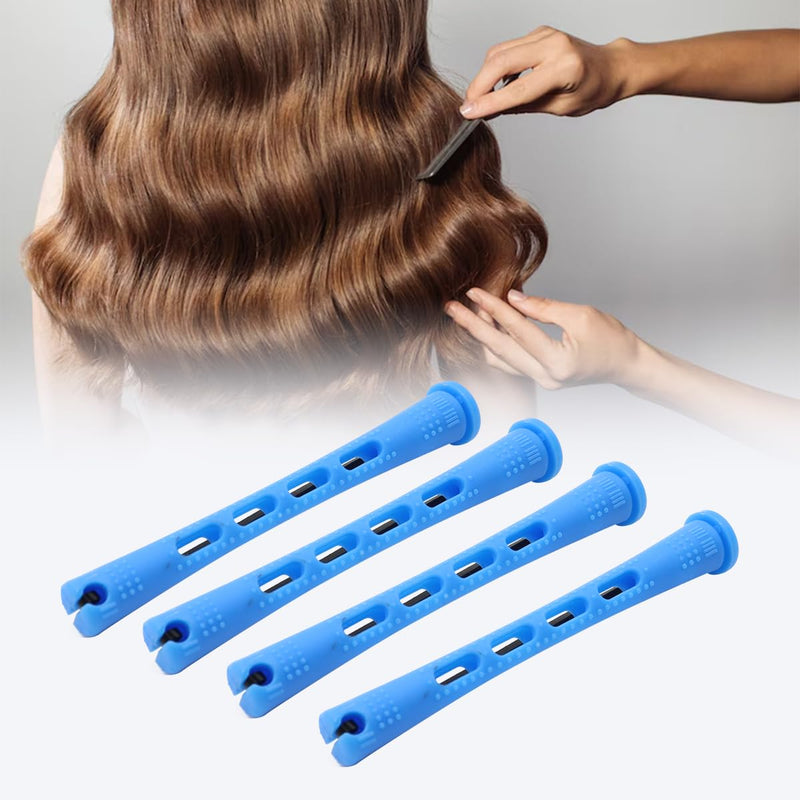Perm Rods Perm Kit 60 PCS Small Size Hair Curlers Rollers Plastic Perming Rods Curlers Hair Roller For Women And Men Blue