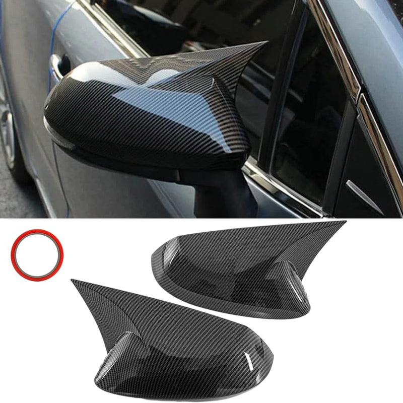 Ox Horn Side Rearview Mirror Cover Compatible with Toyota Corolla 2020 2021 2022 2023 2024 2025 Door Side Mirror Trim Cover(Carbon Fiber) Carbon Fiber