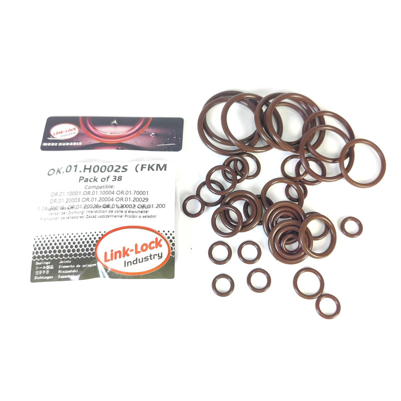 38PCS FKM Viton OK.01.H0002S Engine coolant Pipe/Water Hose O-Ring Kit 11538853284 07119907330 11427615472 for BMW N20 F10 F07 F11 F18 520I 528I 525I