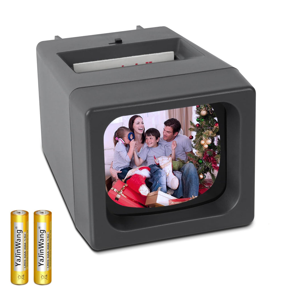 35 mm Film & Slide Viewer, 2X LED Illuminated Viewing Slide Projector for Old Slides and 35mm Film Negatives(2 AAA Batteries Included)