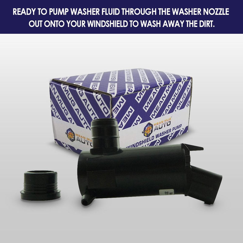 201525-232316F Windshield Washer Pump w/Grommet - Washer Motor Compatible with Hyundai, Kia - Replaces OEM #: 98510-26000, 9851-1C000, 98510-2G000, 98510-1C500