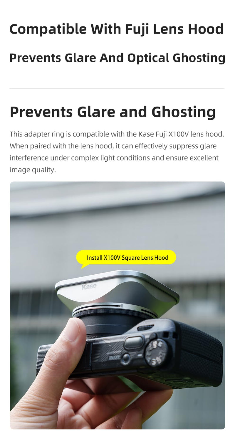 Kase Magnetic Adapter Ring Compatible with Ricoh GR4 Camera Accepts Kase 49mm Filters