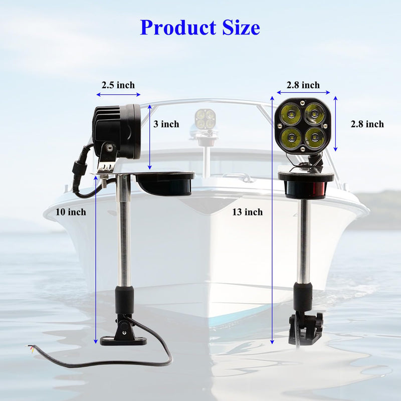 Led Boat Navigation Lights, Waterproof Spot light with Red/Green Nav Lights for Pontoon Yacht and Small Boat