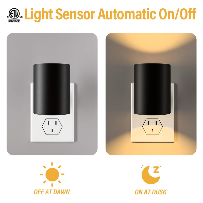 ETL Night Lights Plug into Wall 6 Pack,Plug in Nightlight,2700K Brightness Adjustable Night Light, Dusk to Dawn Sensor, Nightlights for Bedroom, Bathroom, Hallway Warm-spotlight