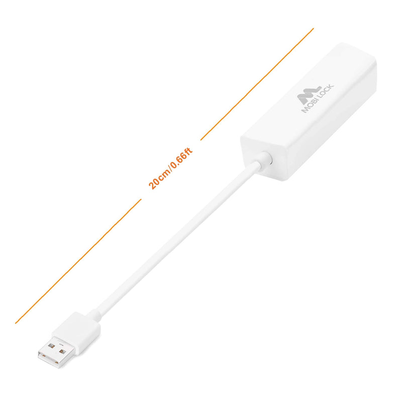 USB Ethernet LAN Network Adapter Compatible with Laptops and All USB 2.0 Compatible Computers Including Windows 7 to 11 Vista Mac OS X and macOS - by Mobi Lock
