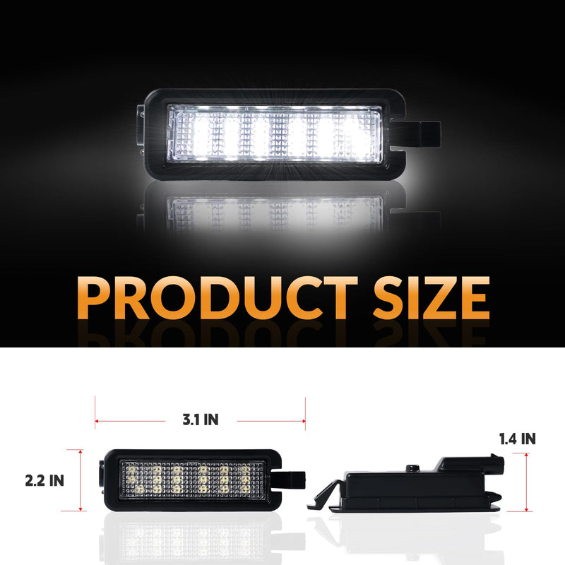 LED License Plate Light For 2015-2022 Dodge Charger Challenger Chrysler 300 Pacifica Jeep Compass Tag Lamp Assembly, 6000K White 1PCS