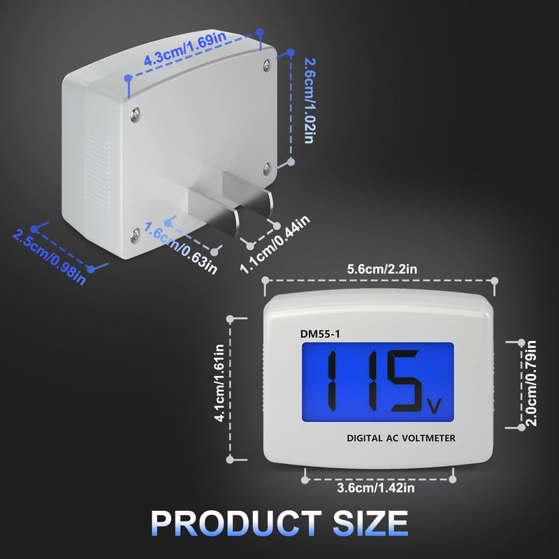 DROK Electric Voltage Tester AC 80-300V, LCD Display Flat Plug Voltmeter Electrical Outlet Tester Plug in Digital Voltage Meter 1