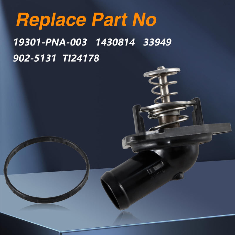 FUSCH Thermostat Housing Kit Assembly Compatible with Honda CR-V 2.4L l4 2002-2006 Civic 2.0L l4 2002-2005 Acura RSX 2.0L l4 2002-2006 Replace#:19301PNA003 1430814 Thermostat Assembly