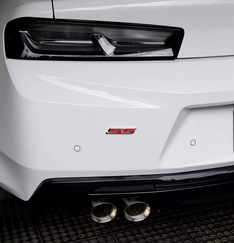 iJDMTOY Black Smoked Lens Rear Bumper Reflector Lenses Compatible With 2016-up Chevrolet Camaro, OE-Spec LH RH Assembly