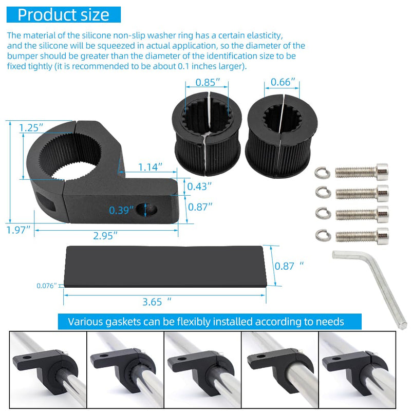 Motorcycle Aluminum Mounting Bracket Kit Tube Clamp 2Pcs 0.75" 1" 1.25" Bullbar Roof Rack Roll Cage Horizontal Bar Clamp Mounting Kit fit for Trucks Car ATV Motorcycle Truck Mini 2PCS
