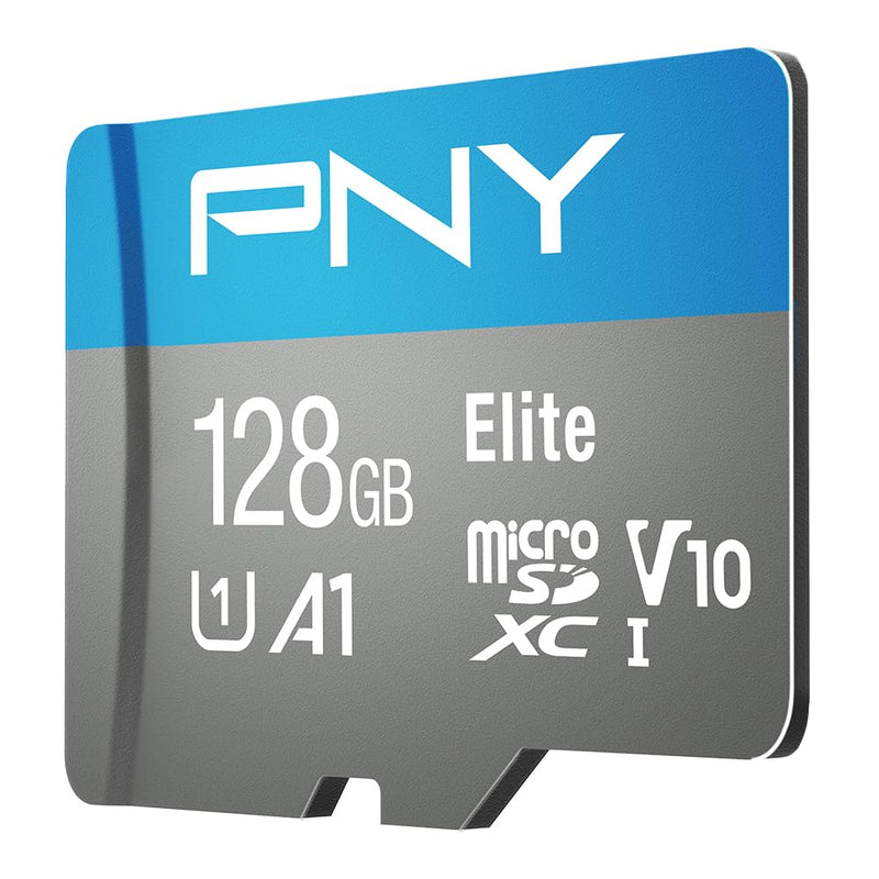 PNY 128GB Elite Mobile Accessories Class 10 U1 V10 A1 microSDXC Flash Memory Card - 100MB/s, Class 10, U1, V10, A1, Full HD, UHS-I, Micro SD