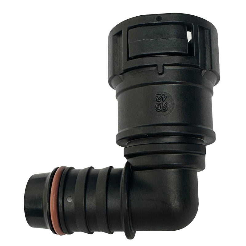 Fuel Line Quick Connector 5/8 Bundy Female to Barb 90 Degree for 5/8 Steel to 9/16 ID Nylon Tubing 5/8" to 9/16"