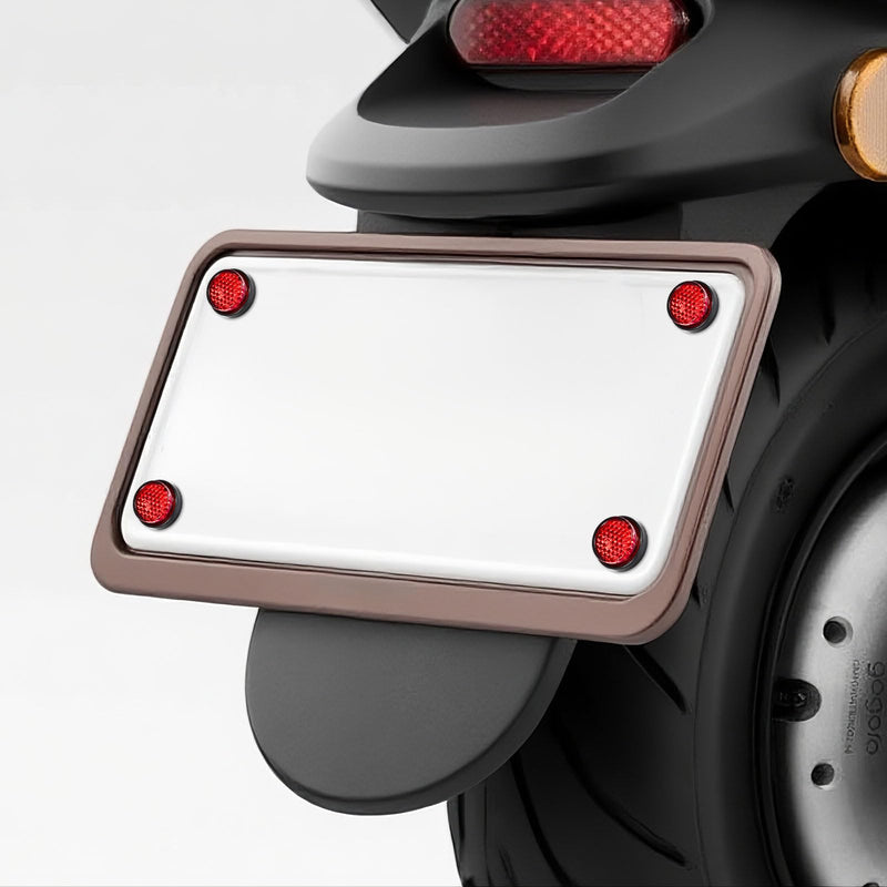 Red Reflector Motorcycle License Plate Brackets Bolts and Nuts, 6PCS Warning Reflective Screws, Bright License Plate Bolts, Round M5 Tag Screws