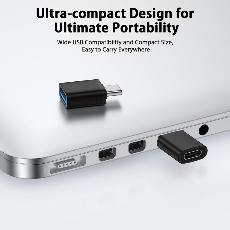 USB C to USB Adapter, Type C Male to USB A 3.0 Female Adapter OTG Converter | USB A Female to USB C Male Adapter 5Gbps for Samsung Galaxy S26 Ultra/S25 FE/S24+ S23 S22 S21, iPhone 17 Pro Max/16e/15, iPad Black