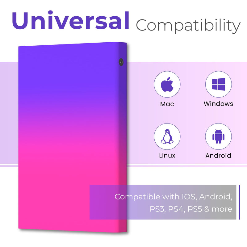 1TB External Hard Drive - USB 3.0 Portable HDD, 2.5-Inch External Storage Drive - Backup External Hard Drives - USB Hard Drive Compatible with Laptop, Desktop, Mac, PS4 – Multicolor 1TB