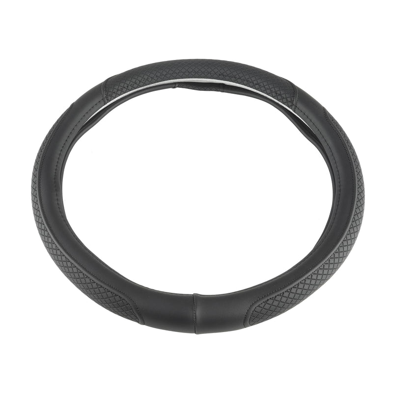 West Llama Customized Auto Car Steering Wheel Cover for Honda Accord Civic CR-V HR-V Pilot Fit Passport Odyssey 14.5-15inch(Black-Standard Size) Leather B-Black
