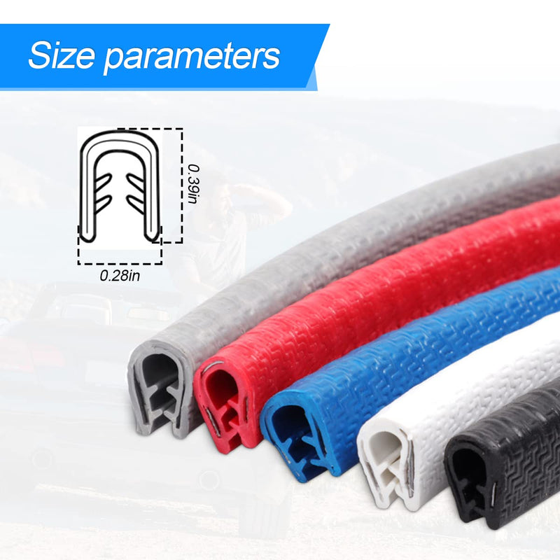 XINLIYA Car Door Edge Guards, 16Ft Universal Rubber Seal Protector U Shape Edge Trim Car Door Edge Protection for Most Car, Aluminum Boat Edge Guards (Red) Red