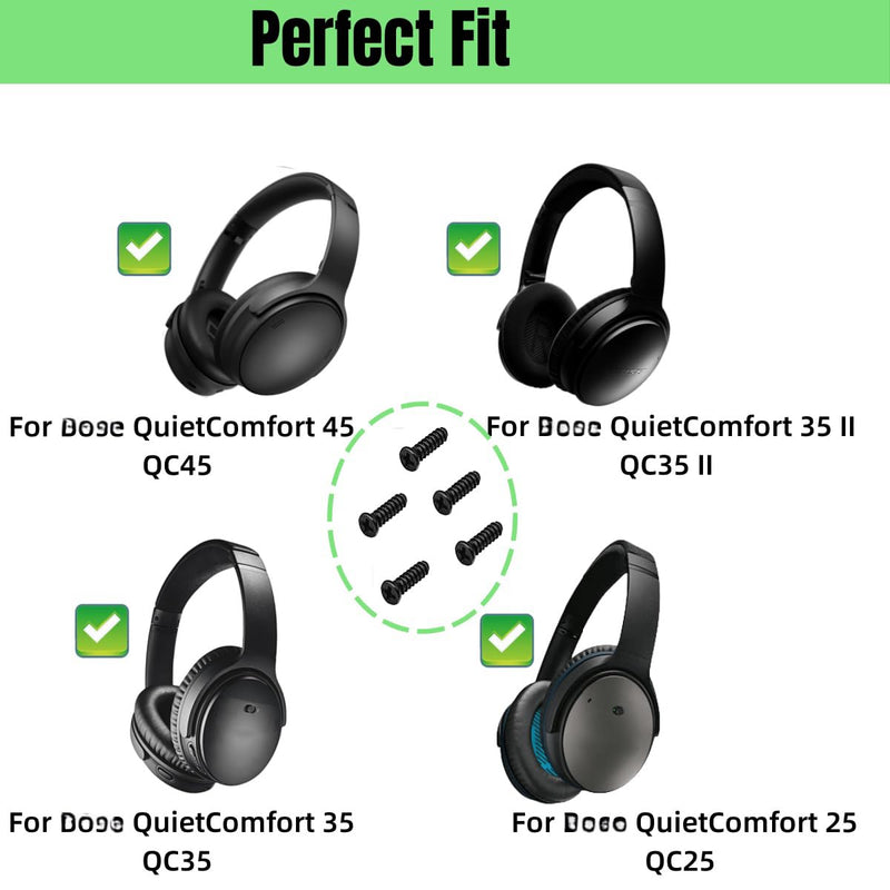 Headphone Screws Replacement for Bose QC35/QC35 II/QC45/QC25, 20-Packs Headband Screw with Small Screwdriver (Black)