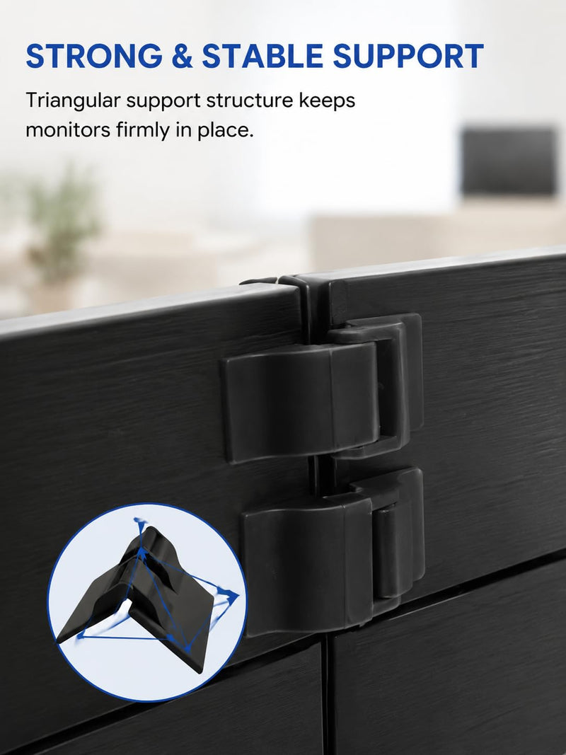 Monitor Alignment Connectors with Adhesive, Multi Screen Alignment Clips for Triple Monitor Setup, 6pcs