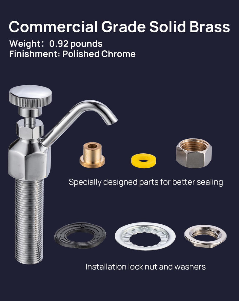Commercial Dipper Well Faucet Replacement, Brass Construction, 0.5 GPM Constant Flow, 1/2" NPT Thread, Deck Mount Single Hole Small Faucet, For Coffee Shops, Ice Cream Shop, Wet Bar, RV Sinks